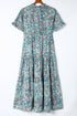 Paisley Print Boho Holiday Ruffle Tiered Maxi Dress